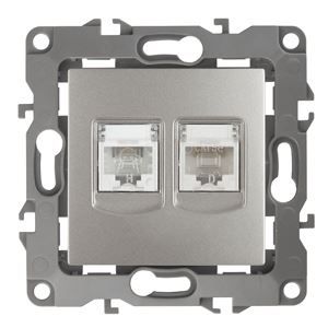 ЭРА 12-3109-15 Розетка информационная+телефонная RJ45+RJ11, 12, перламутр