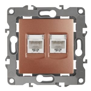 ЭРА 12-3108-14  Розетка информационная двойная 2XRJ45, 12, медь (10/100/2500)