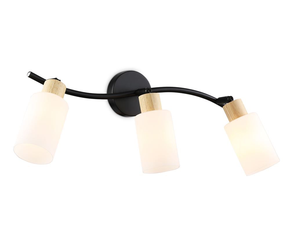 Ambrella TR8722/3 BK/WD Светильник накладной черный/дерево E14/3 max 60W 580*100*210