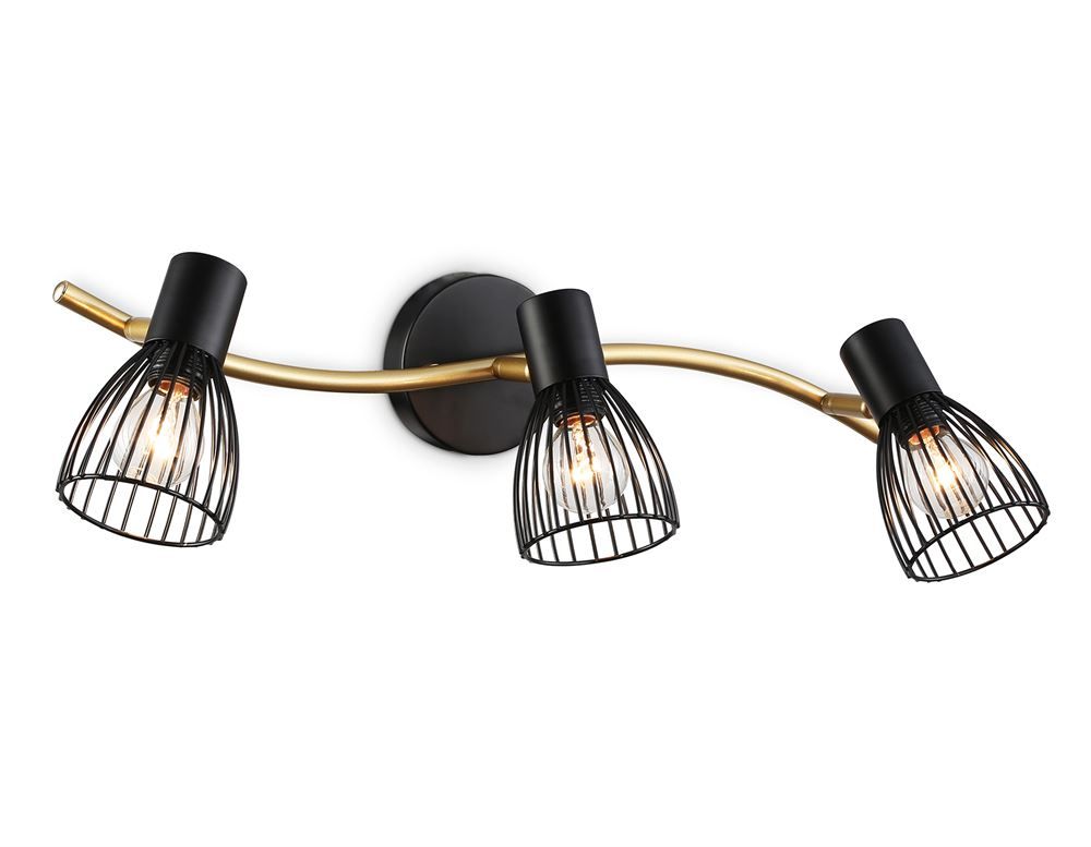 Ambrella TR8661/3 BK/GD Светильник накладной черный/золото E14/3 max 60W 550*100*170