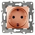 ЭРА 12-2102-14  Розетка 2P+E Schuko со шторками, 16АХ-250В, 12, медь (10/100/2500)