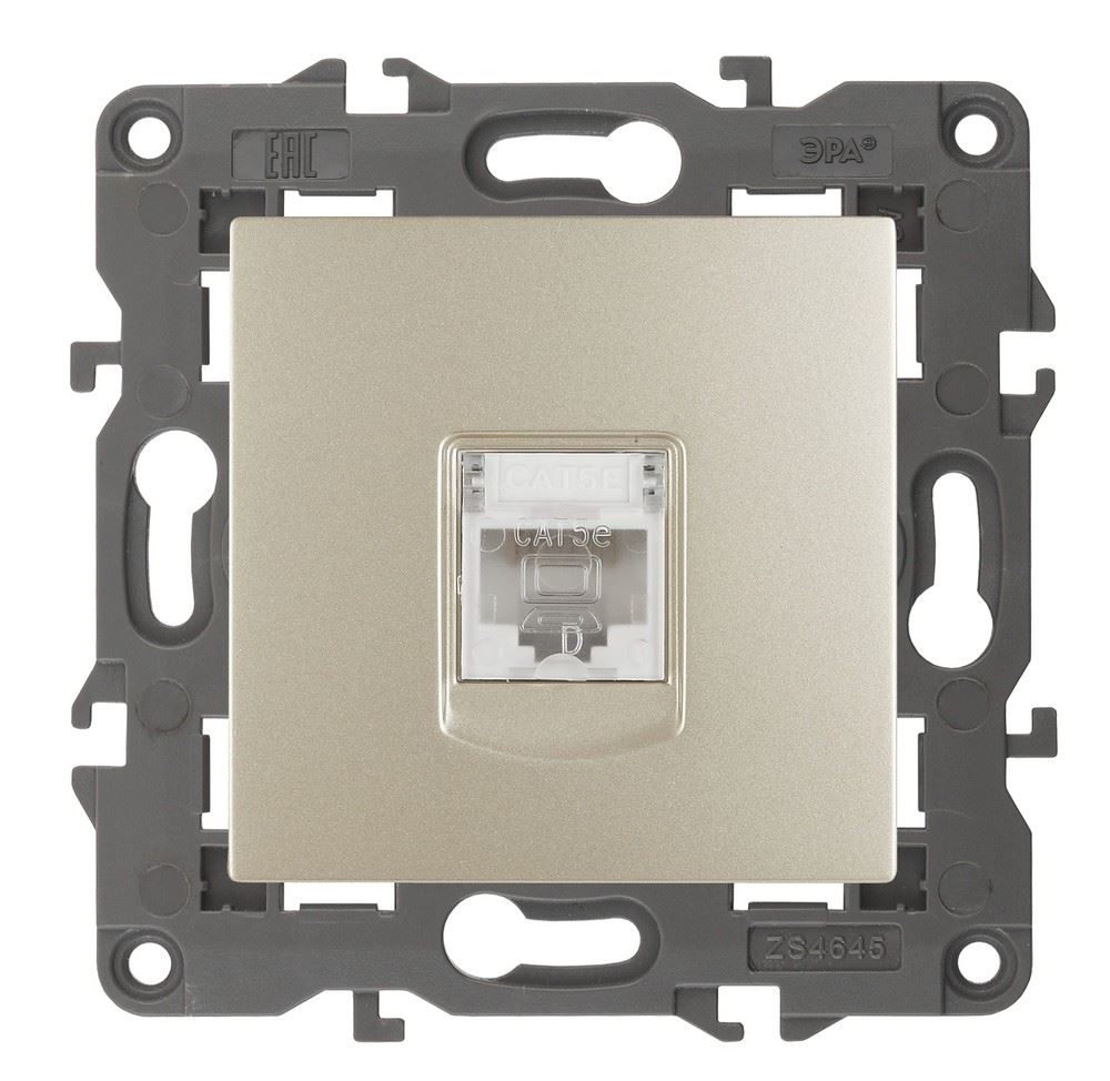 ЭРА 14-3107-04  Розетка RJ45, IP20, шампань (10/100/1600)