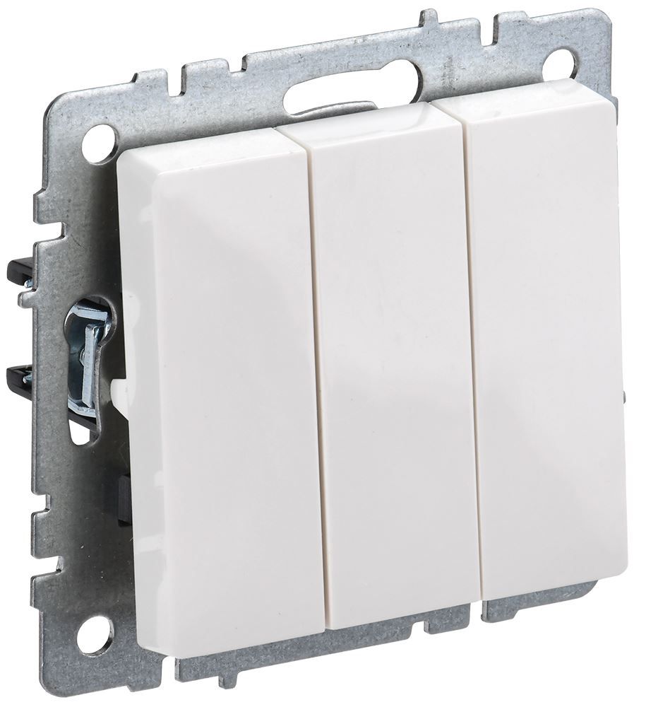 IEK BRITE BR-V30-0-10-K01 Выключатель 3-клавишный 10А ВС10-3-0-БрБ белый (1 / 10 / 100)