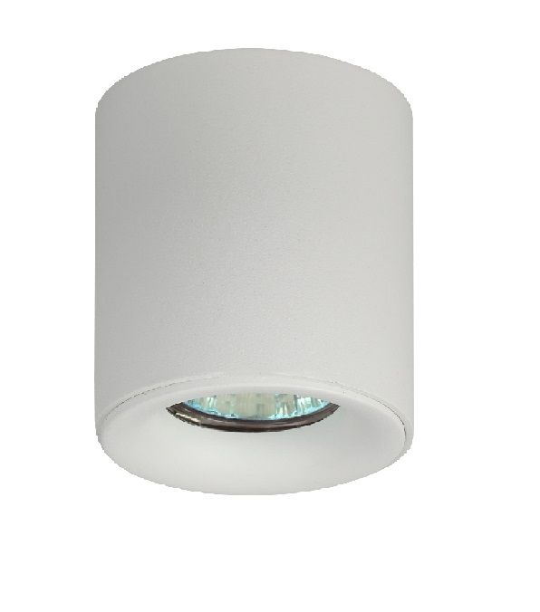 ЭРА OL1 GU10 WH  D80*100мм, белый св-к настенно-потолочный спот