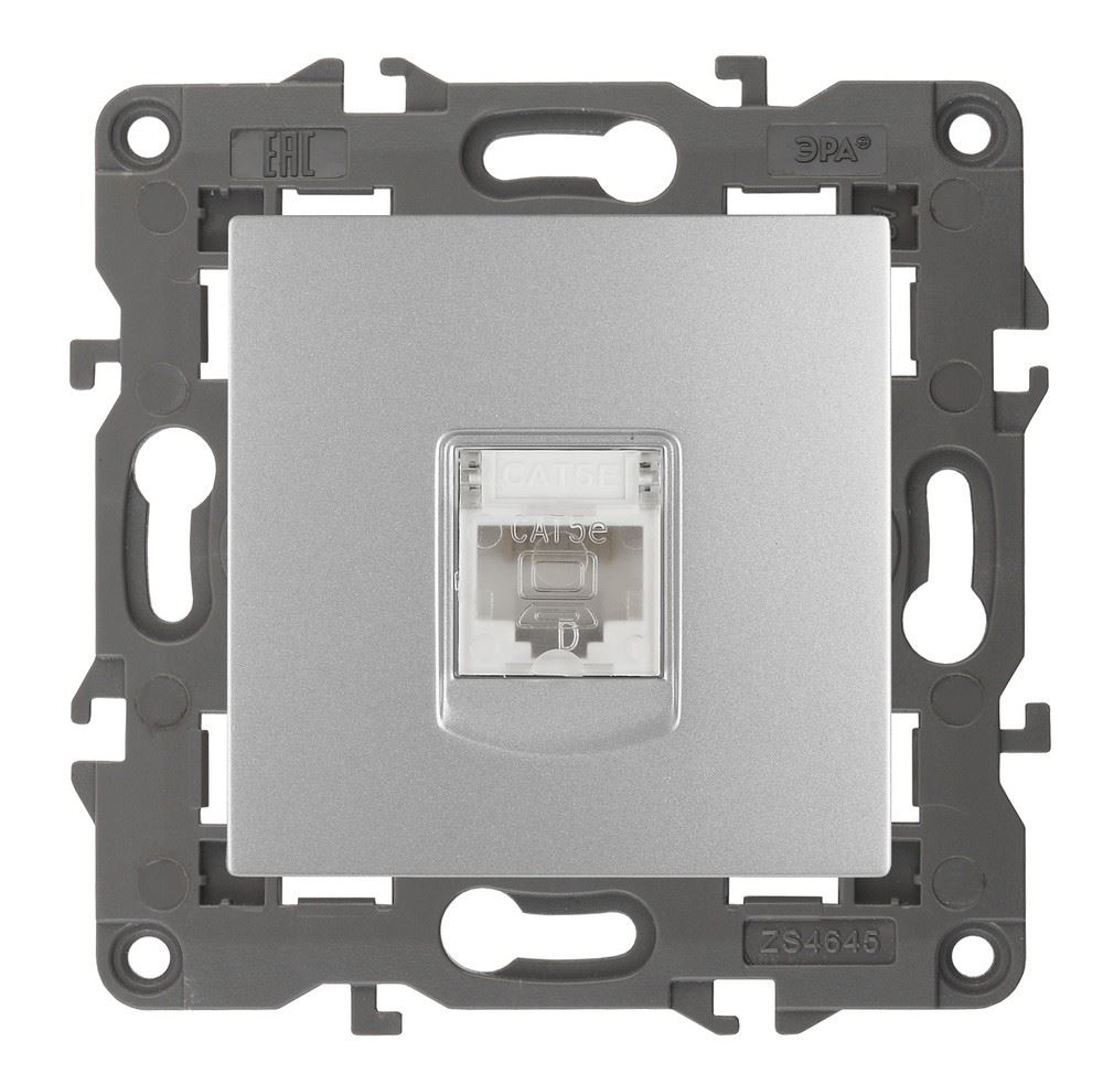 ЭРА 14-3107-03  Розетка RJ45, IP20, алюминий (10/100/3000)