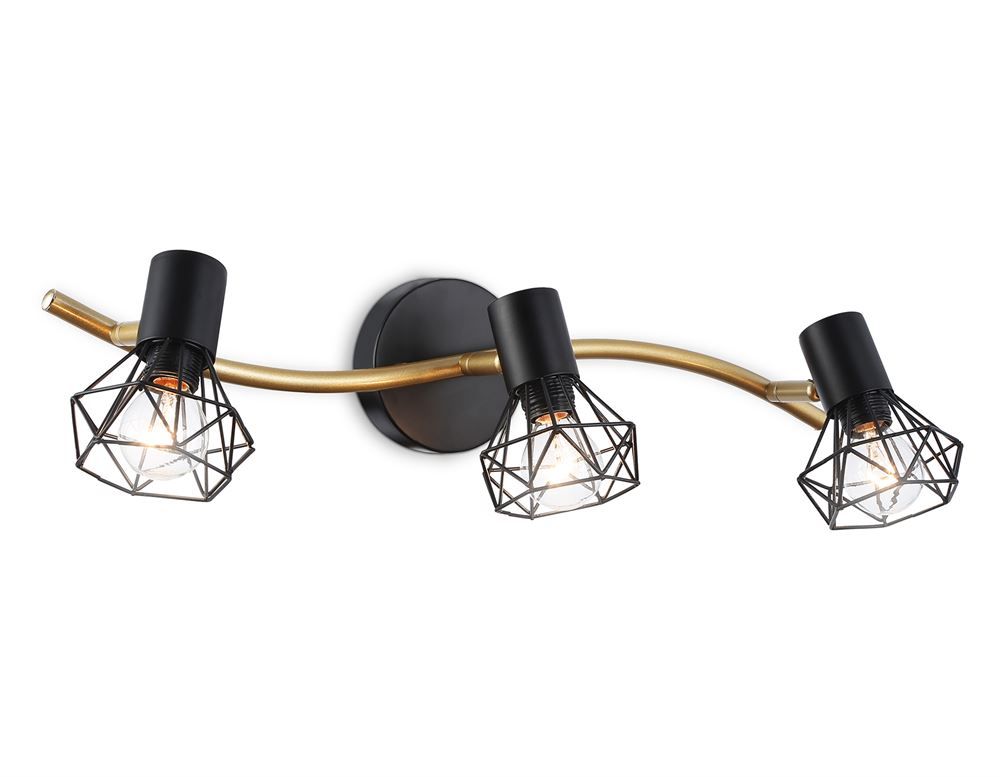 Ambrella TR8657/3 BK/GD Светильник накладной черный/золото E14/3 max 60W 550*100*185