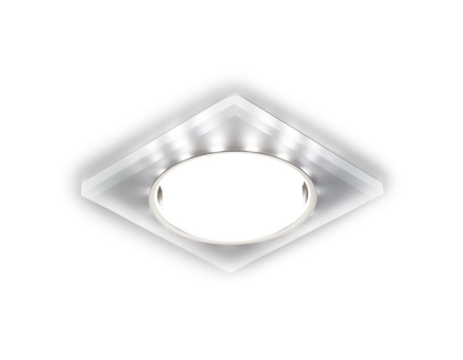 Встраиваемый точечный  светильник с LED подсветкой G215 CH/WH хром/матовый GX53+3W(LED WHITE)