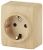 ЭРА 11-2204-11  Розетка 2P+E Schuko со шторками, 16A-250В, IP20, ОУ,  Эксперт, сосна (16/160/3200)