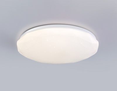 Ambrella FZ417 WH Свет-ник потолочный светод-ный с пультом белый IP20 46W 3000K-6500K+RGB D380*60 (ПДУ ИК) 3000K - тепл. бел. свет