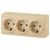 ЭРА 11-2209-11  Розетка 3х2P+E Schuko со шторками, 16A-250В, IP20, ОУ,  Эксперт, сосна (6/60/1200)
