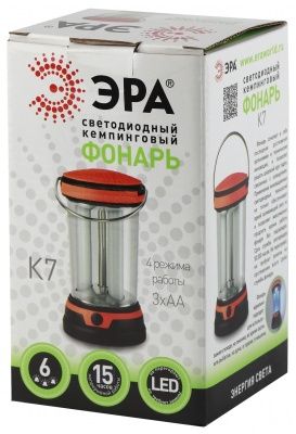ЭРА Фонарь K7 Кемпинг 6xLED, 3хAA, 4 режима, карт (12/48/576)