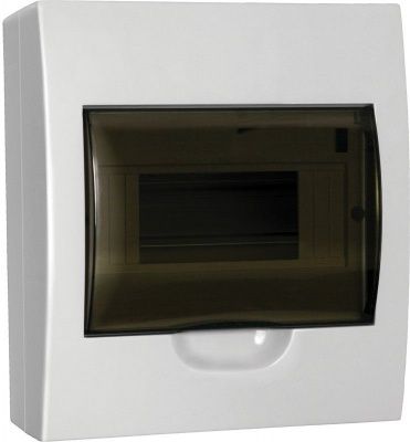 GENERICA Корпус пластиковый ЩРН-П-8 черн. прозр. дверь IP41 (1 / / 20)