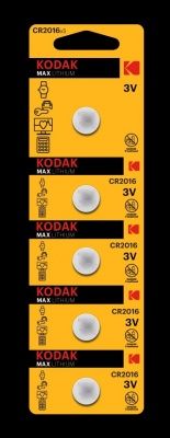 Kodak 30411555-RU1  Батарейки Kodak CR2016-5BL MAX Lithium