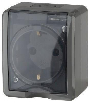 ЭРА 11-2402-03  Розетка 2P+E IP54, шторки, 16A-250В, ОУ, серый (16/160/2560)