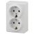 ЭРА 11-2206-01  Розетка 2х2P+E Schuko со шторками, 16A-250В, IP20, ОУ,  Эксперт, белый (12/120/192