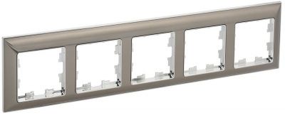 IEK BRITE BR-M52-12-4-K23 Рамка 5-мест. РУ-5-Бр хром/никель (1 / 10 / 100)