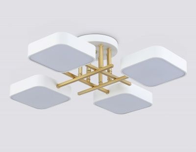Ambrella FL516341/4 WH/GD Светильник светодиодный подвесной белый/золото 72W 3000-6000K 550*550*150 (без ПДУ)