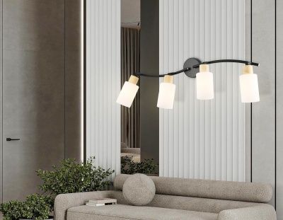 Ambrella TR8723/4 BK/WD Светильник накладной черный/дерево E14/4 max 60W 760*100*210
