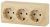 ЭРА 11-2209-11  Розетка 3х2P+E Schuko со шторками, 16A-250В, IP20, ОУ,  Эксперт, сосна (6/60/1200)
