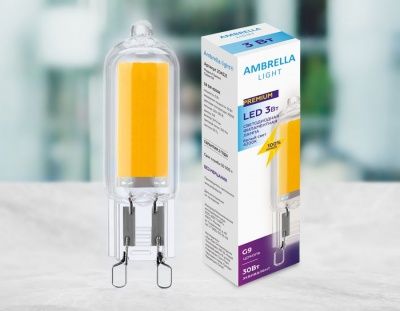 Ambrella G9-3W-4200K Ламп. светод-ная капсула 220-230V Filament 3W 4200K - нейтр. бел. свет