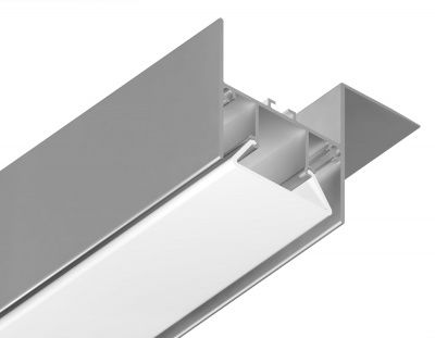 Ambrella Алюминиевый профиль для натяжного потолка GP4050AL серебро/матовый рассеиватель 2000*51.27*34, 2 заглушки в комплекте (для ленты до 12мм)