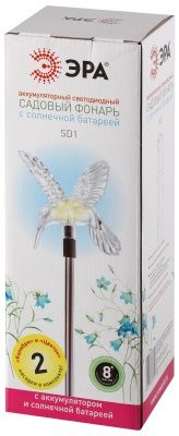 ЭРА Садовый светильник SD1   "Цветок+Колибри" Акку NiMH AA, солн.бат, 1xLED, карт