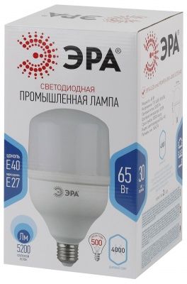ЭРА STD LED POWER T160-65W-4000-E27/E40 Ламп. светод-ная колокол 65W 4000K - нейтр. бел. свет (1 / 1 / 12)