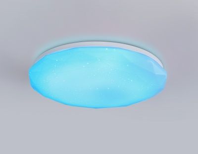Ambrella FZ417 WH Свет-ник потолочный светод-ный с пультом белый IP20 46W 3000K-6500K+RGB D380*60 (ПДУ ИК) 3000K - тепл. бел. свет
