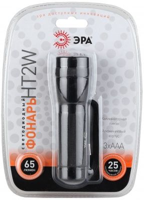 ЭРА HT2W Фонарь 1.5W LED, алюм, коллиматор, 3хААА, бл (20/120/1440)