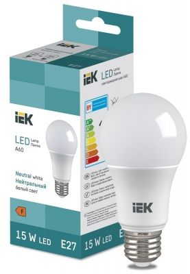 IEK LED LL-I-A60-15-230-40-E27 Лампа светодиодная груша 1500lm 4000K (нейтр бел свет) (1/ 10 /100/ 2000)