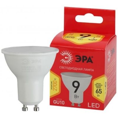 ЭРА RED LINE ECO LED MR16-9W-827-GU10 Лампочка светодиодная GU10 9Вт софит теплый белый свет