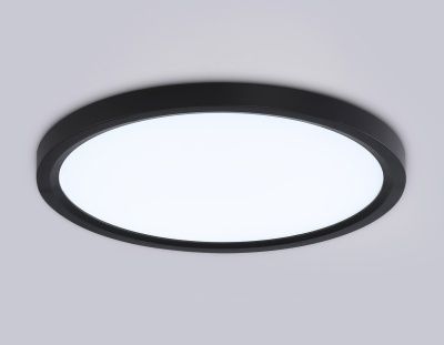 Ambrella FZ1906 BK Светильник светодиодный ультратонкий черный IP54 26W 3000K-6500K CCT-переключатель D370*25 (Без ПДУ)