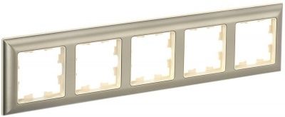 IEK BRITE BR-M52-12-3-K10 Рамка 5-мест. РУ-5-Бр беж./шамп. (1 / 10 / 100)