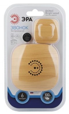 ЭРА 90635 Звонок BIONIC Bright wood беспроводной (60)
