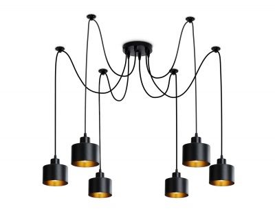 Ambrella Подвесной светильник в стиле лофт TR8132/6 BK черный E27*6 max 40W D700*800