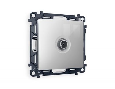 Ambrella Volt MA413010 Комплект механизма TV розетки оконечной ALFA Серебро глянец 50-870 MHz 1dB QUANT (AP4130, VM202)