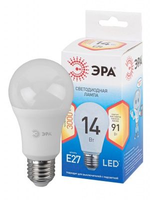 ЭРА QX LED-14 Вт-A60-2700K-E27 Лампа светодиодная груша (арт.A60-17W-827-E27) 10/100
