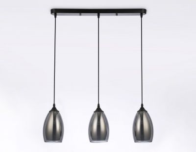Ambrella TR3537/3 BK/SM/FR Светильник подвесной черный/дымчатый/белый матовый E27/3 max 40W 640*120*820
