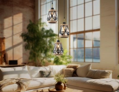 Ambrella TR8522/3 BK/SB Светильник подвесной черный/бронза E27/3 max 60W D380*1000