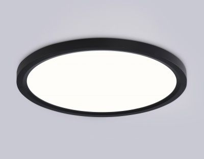 Ambrella FZ1906 BK Светильник светодиодный ультратонкий черный IP54 26W 3000K-6500K CCT-переключатель D370*25 (Без ПДУ)