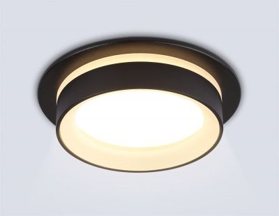 Ambrella TN6708 BK Светильник встраиваемый черный IP44 GX53 max 15W D105*45