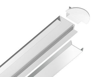 Ambrella Алюминиевый профиль встраиваемый GP1001WH белый/матовый рассеиватель 2000*21.5*6.8, 2 заглушки в комплекте (для ленты до 11мм)