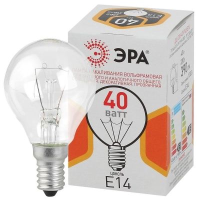 ЭРА ДШ (P45) шар 40Вт 230В Е14 цв. упаковка (100/4900)