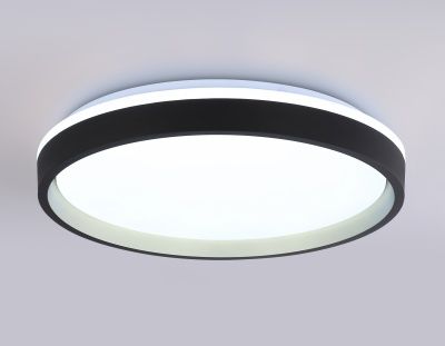 Ambrella FZ610 BK/GD Свет-ник потолочный светод-ный с пультом черный/золото IP20 66W 3000K-6500K+RGB D490*85 (ПДУ ИК) 3000K - тепл. бел. свет