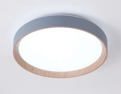 Ambrella Потолочный светодиодный светильник с пультом FZ1320 GR/LWD серый/светлое дерево IP20 41W 3000-6400K D390*70 (ПДУ ИК)