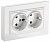 IEK BRITE BR-R24-16-K01-F Розетка 2-местная с заземлением с защитными шторками 16А в сборе РСш12-3-БрБ белый (1 / 10 / 100)