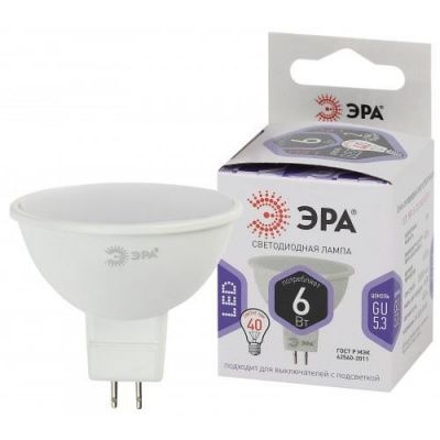 ЭРА STD LED MR16-6W-860-GU5.3 Лампа светодиодная GU5.3 6Вт 6000K (хол дн свет)
