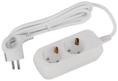 ЭРА GREEN LINE UDL-16-215-E Удлин-ль 2 розетк. с заземл-ием 1,5m ПВС 3x1mm² (1 / 1 / 20)