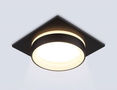 Ambrella TN6710 BK Светильник встраиваемый черный IP44 GX53 max 15W 105*105*45