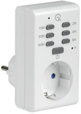 IEK РТЭ-2 Розетка-таймер электр. с инд. 15мин-6ч 16А IP20